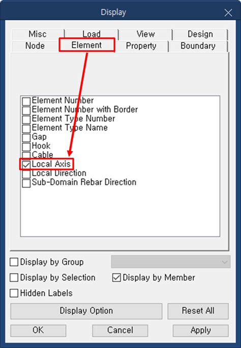 I want to modify the local axis of an element. – MIDAS Support.